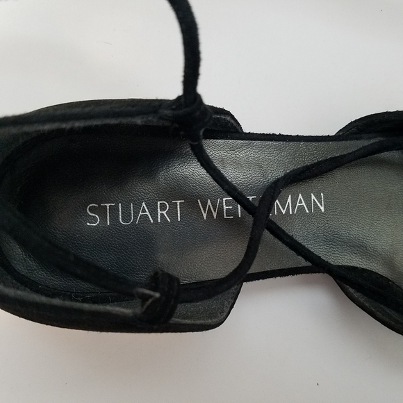 Stuart Weitzman 5.5 Gilligan Suede Lace Up Flats - Picture 9 of 12